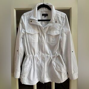 Talbots White Drawstring Waist Jacket